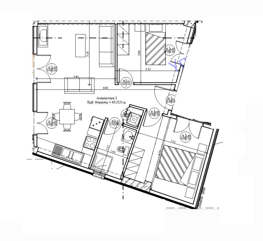 LVN Hellas 20398 06 Halkidiki, Nikiti — dvosoban stan u novogradnji