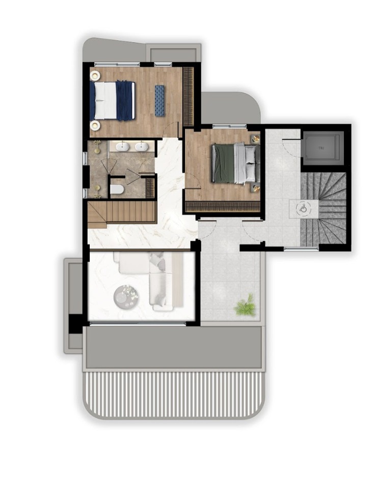 plan1 Atina, Voula — penthouse mezonet sa privatnim bazenom | GOLDEN VISA | €1.380.000