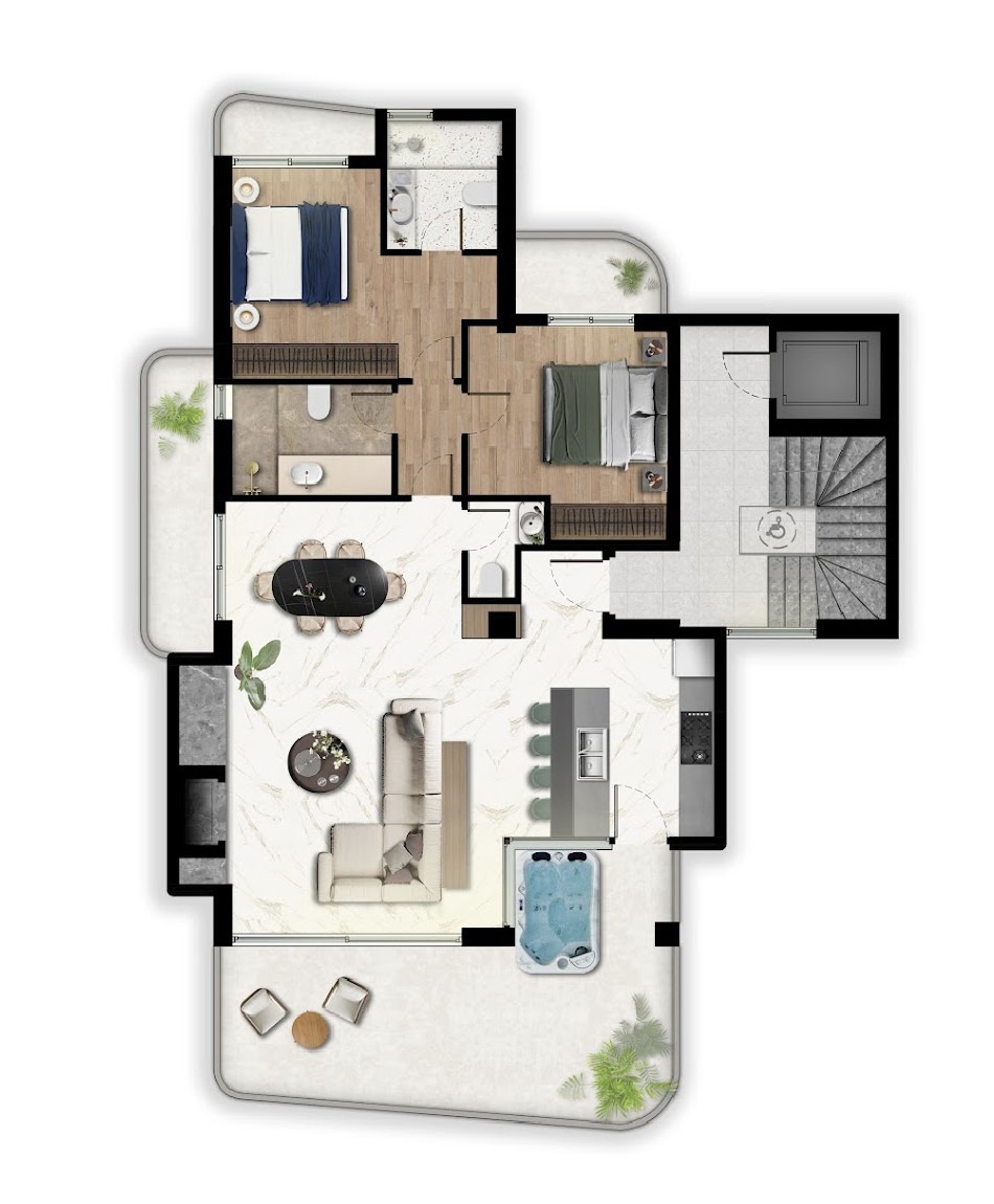 Atina, Voula (Rivijera) — prostran trosoban stan sa džakuzijem (102 m²) | €950.000